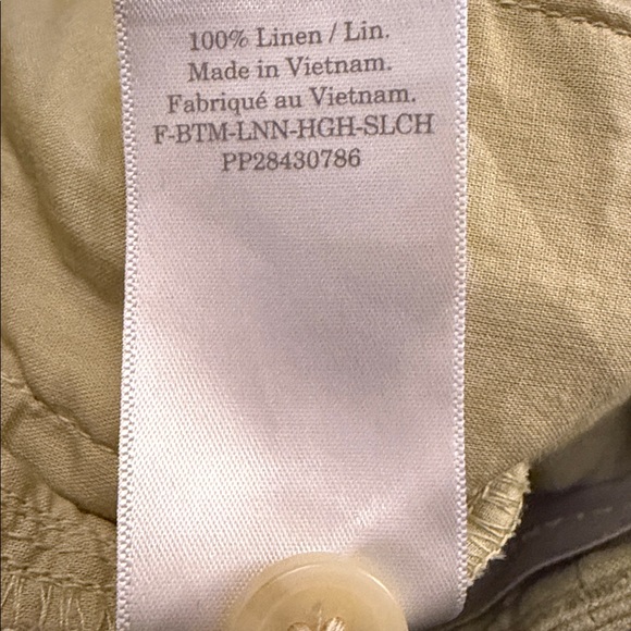 Everlane Lime Green 100% Linen Wide Leg High Waist Pants Set Size 0 - Picture 9 of 9